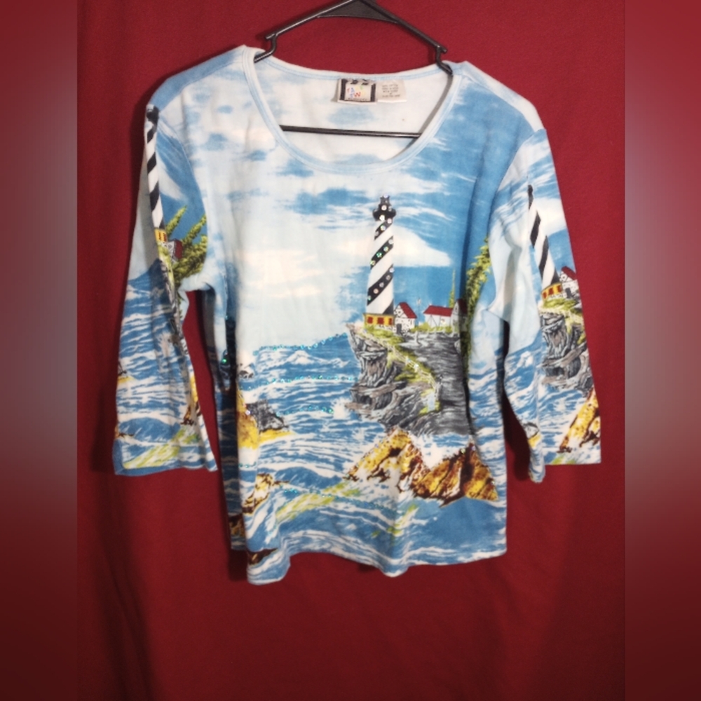 Scenic Lighthouse Print Top